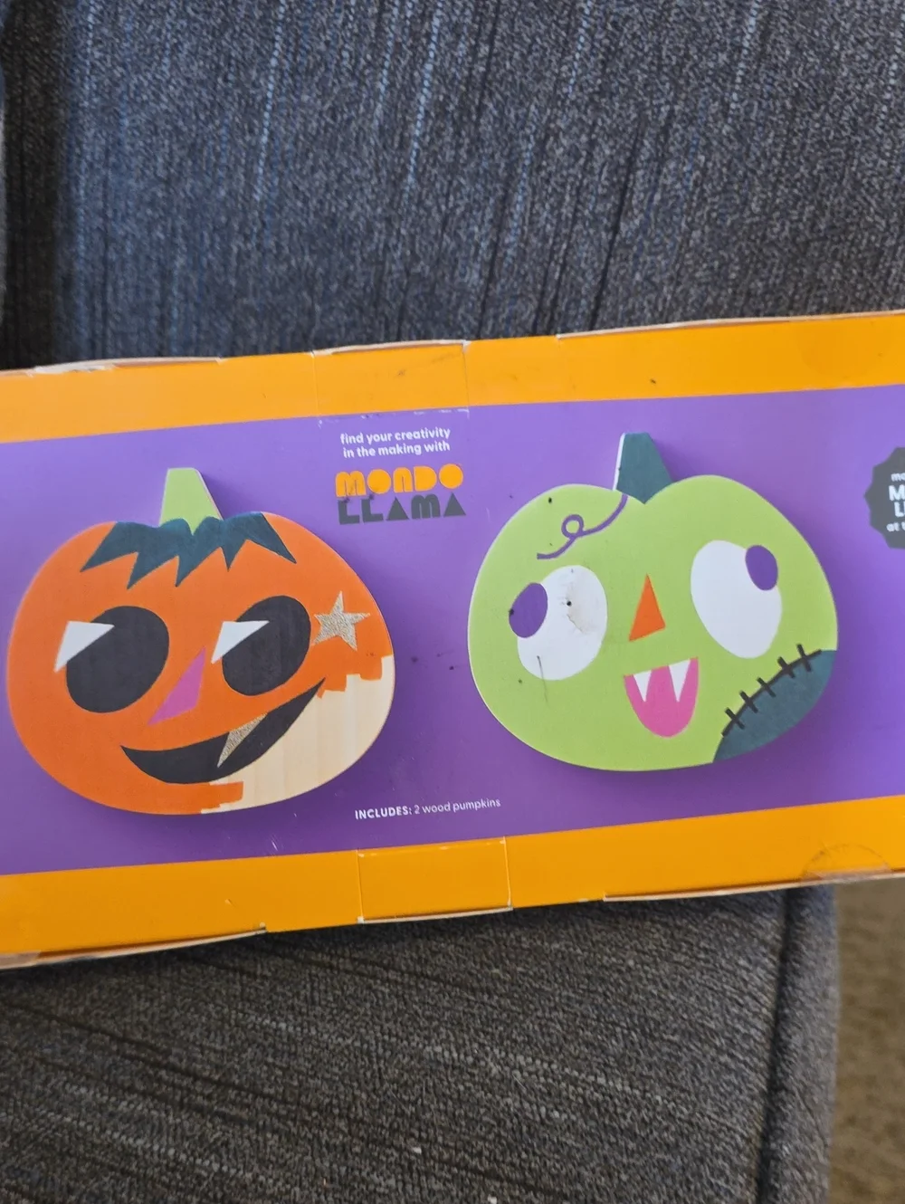 Mondo Llama Wood Pumpkins - Orange & Green